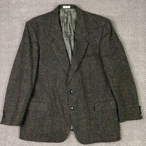 Vintage Harris Tweed Blazer Sport Coat Men's 46R Green Orange
